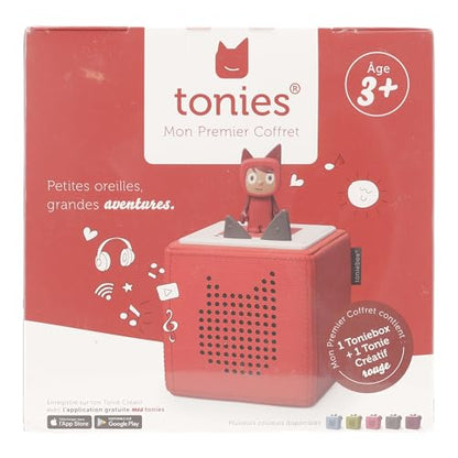 tonies Mon Premier Coffret Toniebox Rouge + 1 Figurine Tonie Créatif, boîte à Histoire & Musique pour Enfant 3-7 Ans, conteuse d'histoire Robuste & Facile à Utiliser avec Figurine à Collectionner