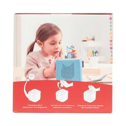 tonies Mon Premier Coffret Toniebox Bleu + 1 Figurine Tonie Créatif, boîte à Histoire et Musique pour Enfant 3 à 7 Ans, conteuse d'histoire Robuste & Facile à Utiliser avec Figurine à Collectionner