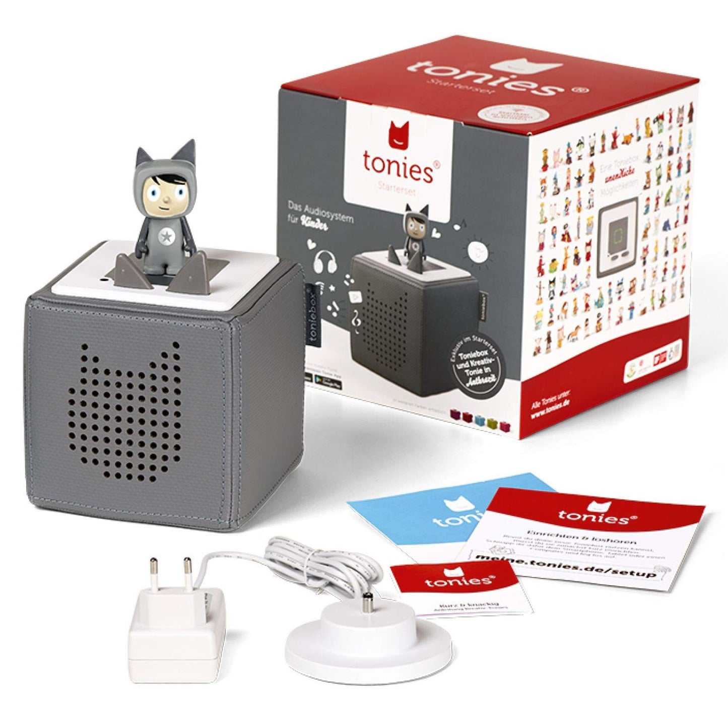 tonies Toniebox Kit de démarrage avec 1 Figurine créative – Lecteur Audio pour Livres Audio et chansons pour Enfants, boîte à Musique sans Fil Facile à Utiliser ou Haut-Parleur, Batterie 7 Heures,