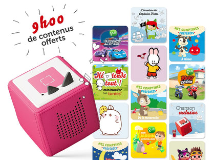 tonies Mon Premier Coffret Toniebox Rose + 1 Figurine Tonie Créatif, boîte à Histoire et Musique pour Enfant 3 à 7 Ans, conteuse d'histoire Robuste & Facile à Utiliser avec Figurine à Collectionner