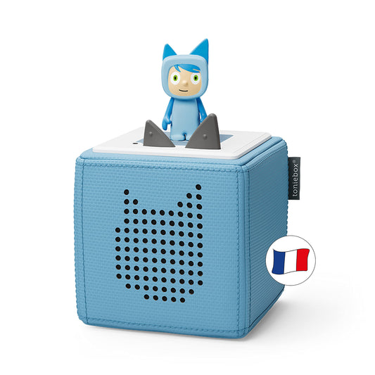 tonies Mon Premier Coffret Toniebox Bleu + 1 Figurine Tonie Créatif, boîte à Histoire et Musique pour Enfant 3 à 7 Ans, conteuse d'histoire Robuste & Facile à Utiliser avec Figurine à Collectionner