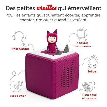 tonies Mon Premier Coffret Toniebox Cassis + 1 Figurine Tonie Créatif, boîte à Histoire et Musique pour Enfant 3 à 7 Ans, conteuse d'histoire Robuste & Facile à Utiliser avec Figurine à Collectionner