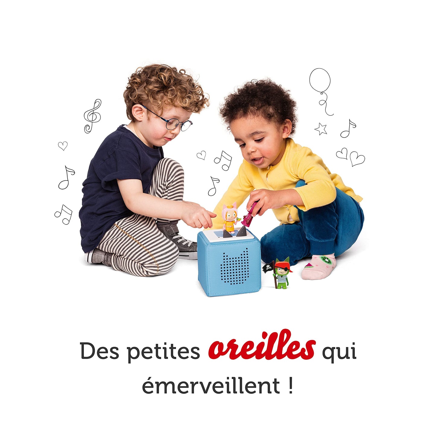 tonies Mon Premier Coffret Toniebox Bleu + 1 Figurine Tonie Créatif, boîte à Histoire et Musique pour Enfant 3 à 7 Ans, conteuse d'histoire Robuste & Facile à Utiliser avec Figurine à Collectionner