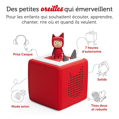 tonies Mon Premier Coffret Toniebox Rouge + 1 Figurine Tonie Créatif, boîte à Histoire & Musique pour Enfant 3-7 Ans, conteuse d'histoire Robuste & Facile à Utiliser avec Figurine à Collectionner