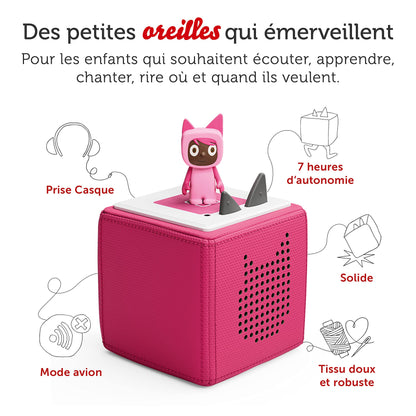 tonies Mon Premier Coffret Toniebox Rose + 1 Figurine Tonie Créatif, boîte à Histoire et Musique pour Enfant 3 à 7 Ans, conteuse d'histoire Robuste & Facile à Utiliser avec Figurine à Collectionner